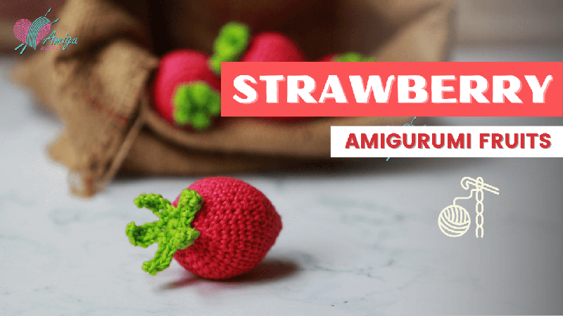 Strawberry Amigurumi crochet pattern by AmiguWorld