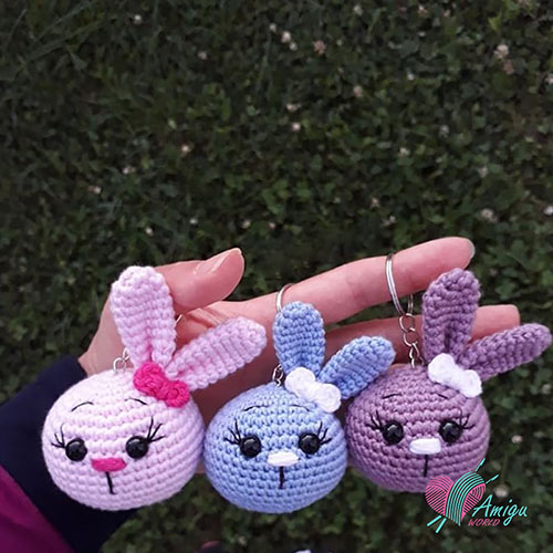 Little bunny keychain amigurumi – Turkish Pattern