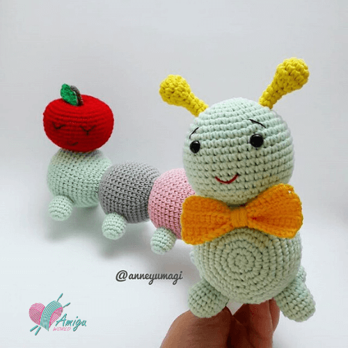 Colorful worm amigurumi crochet free – Turkish Pattern
