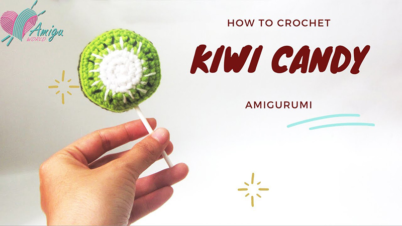 How to crocher candy kiwi food amigurumi