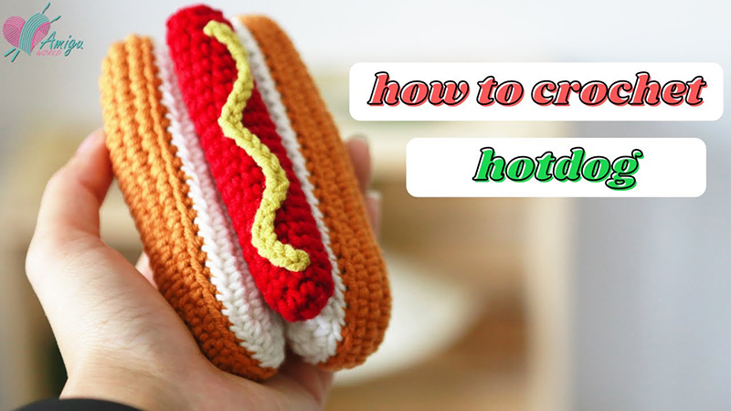 Hot dog amigurumi free pattern