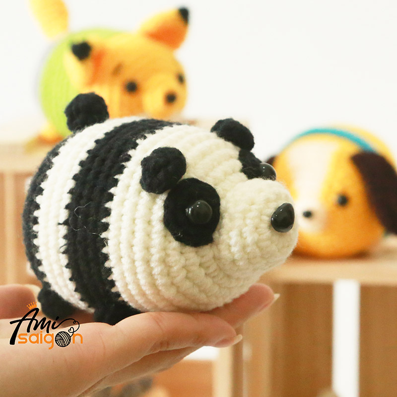 How to crochet Panda bear Tsum Tsum amigurumi