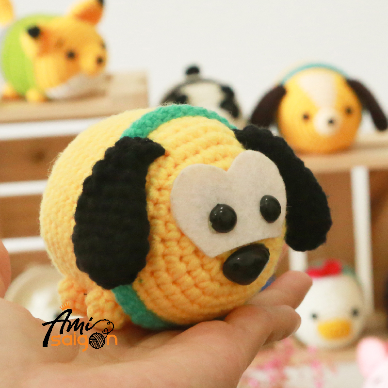 How to crochet Pluto Dog amigurumi Tsum Tsum
