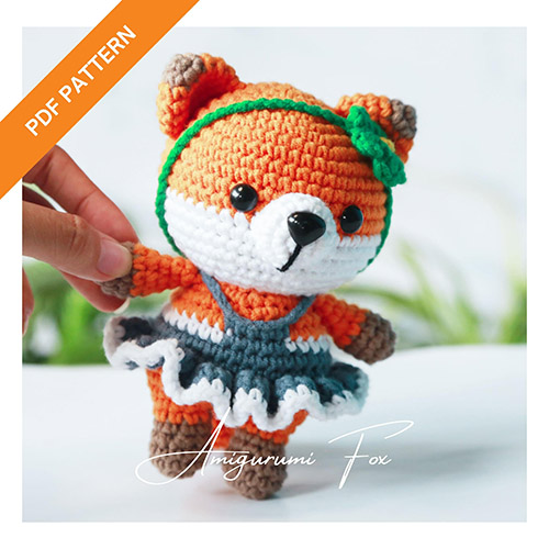 ami015-Fox Girl crochet pattern amigurumi – English pattern
