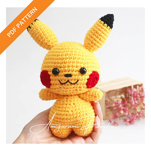ami018-Pikachu crochet pattern amigurumi – English pattern