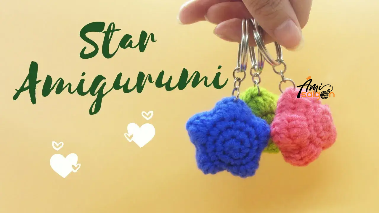 Crochet a Shining Star Keychain with AmiSaigon's Tutorial Video!