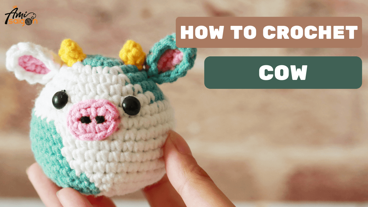 Crochet Cow keychain amigurumi - A cute and quick project for all skill levels