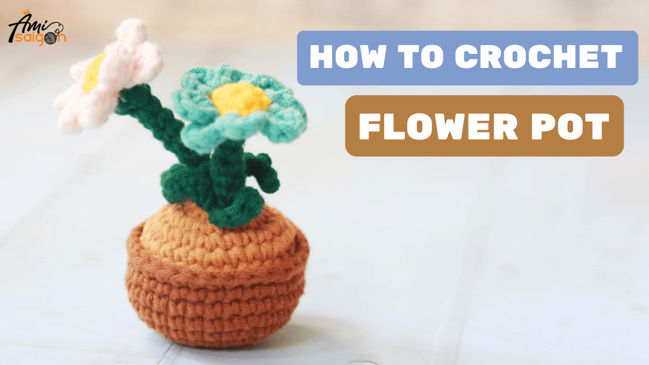 Crochet Flower Pot - A Stylish Desk Decor Accessory