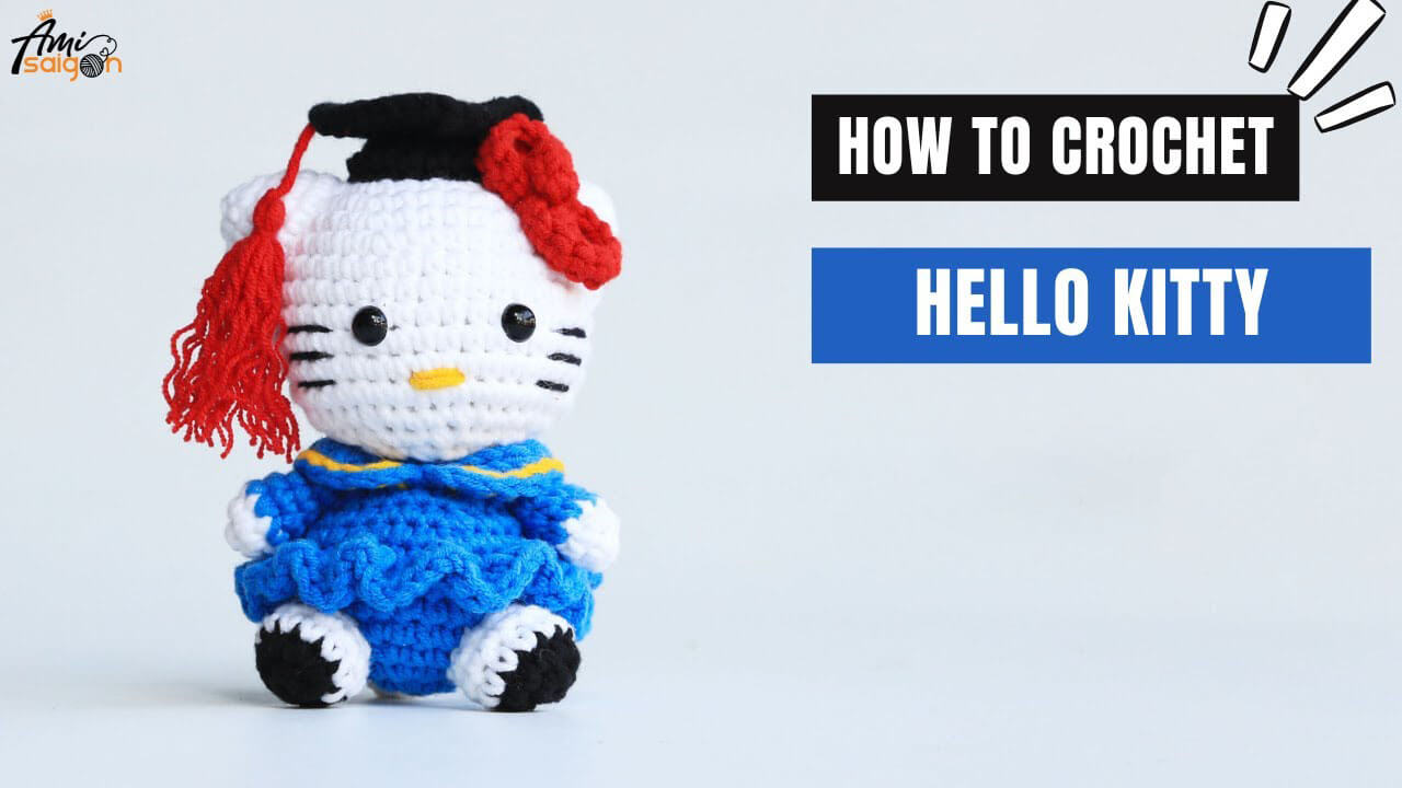 Hello Kitty Graduation Amigurumi - Free Crochet Tutorial