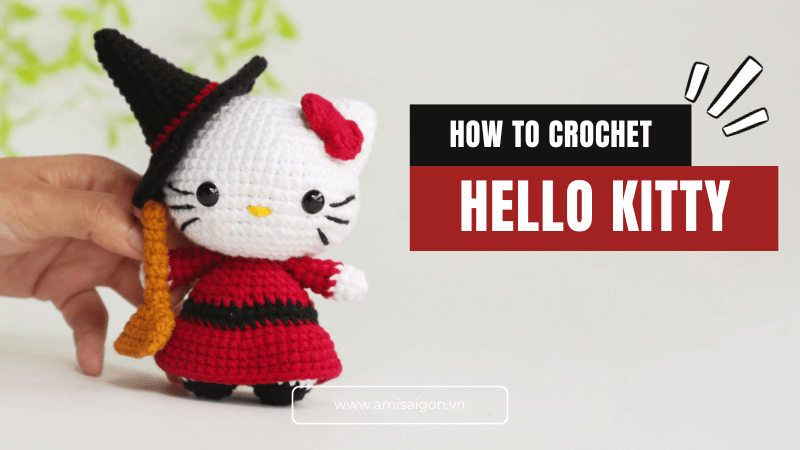 Hello Kitty in Halloween Outfit Amigurumi Free Crochet Tutorial