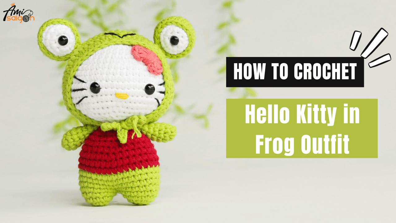 Hello Kitty in Frog Outfit - Free Amigurumi Crochet Tutorial
