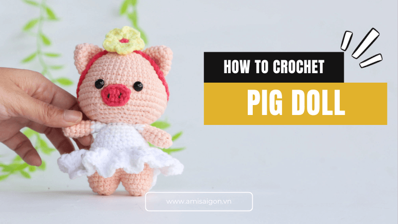 Pig in dress amigurumi Free crochet tutorial