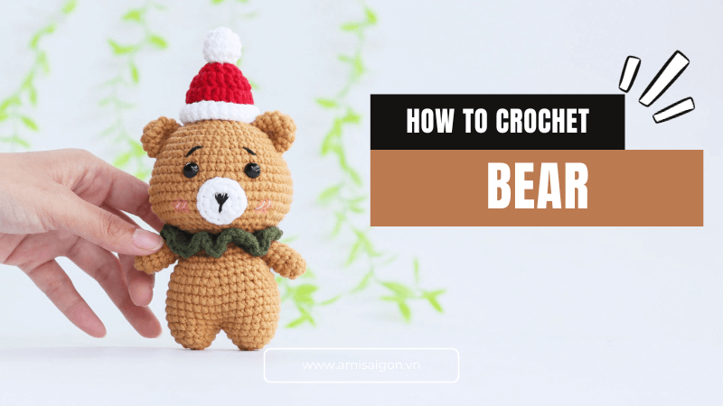 Bear in Santa hat amigurumi Free crochet tutorial