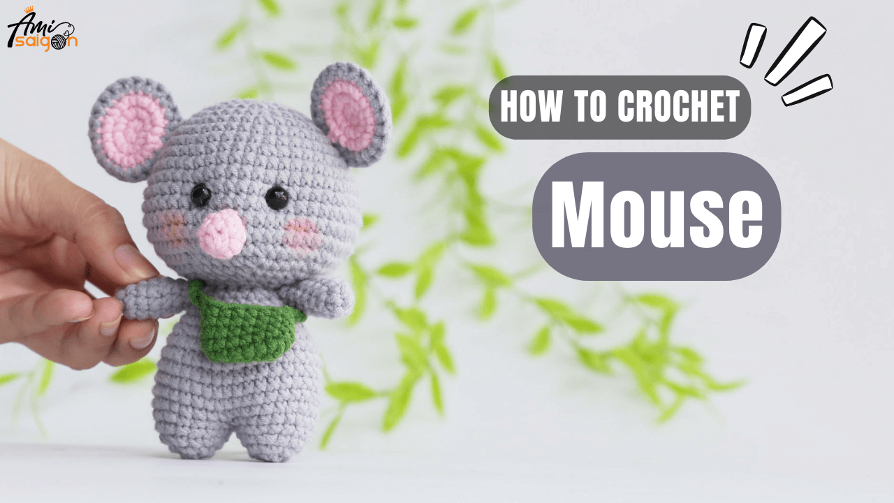 Amigurumi cute mouse with bag free crochet tutorial