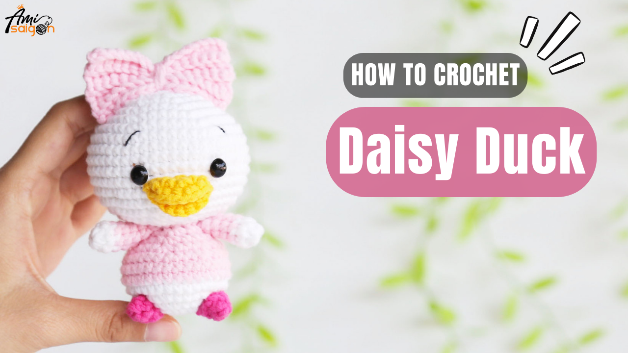 Crochet Daisy duck character free amigurumi pattern