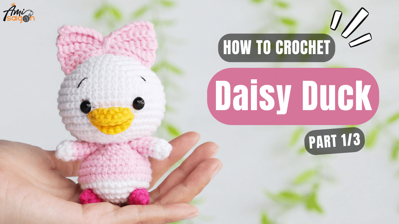 Crochet Daisy duck character free amigurumi pattern