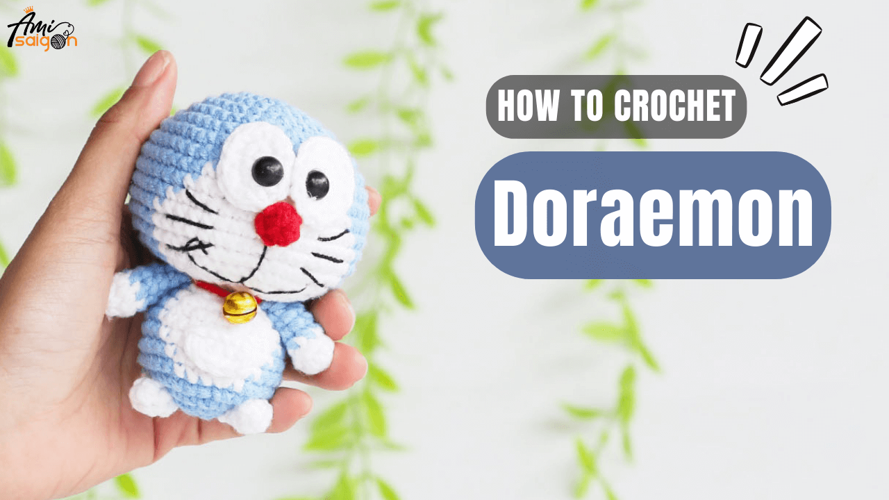 Free Doraemon character amigurumi crochet tutorial