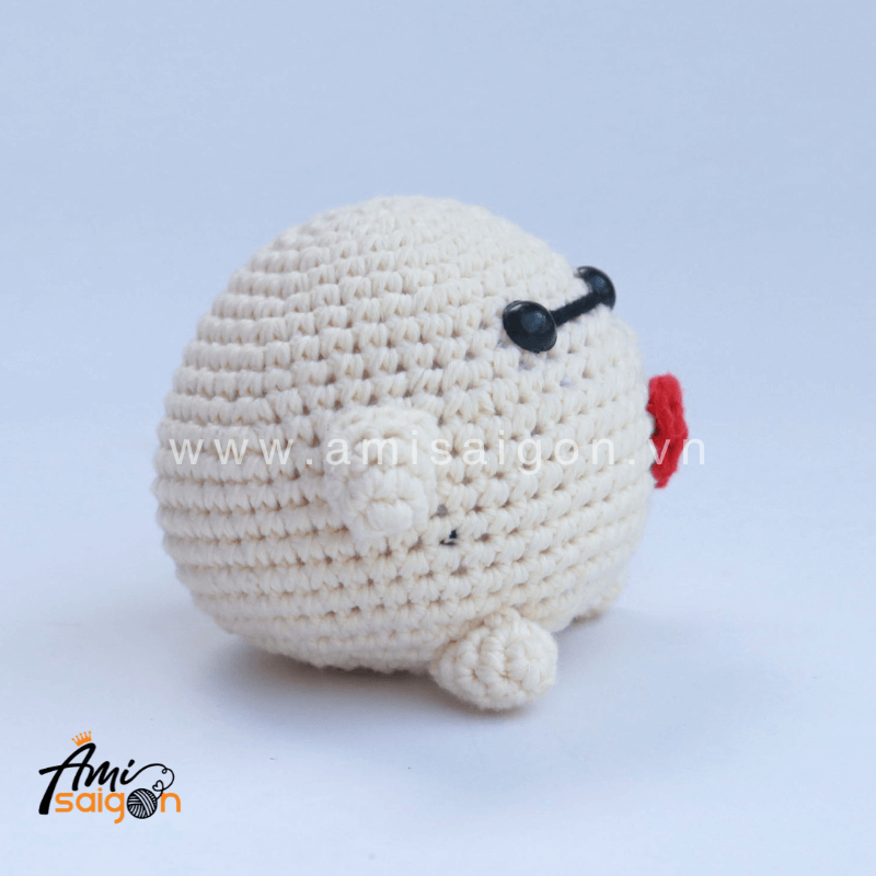 Thú bông nhân vật Baymax bằng len amigurumi - Chart móc miễn phí (Ảnh: @amisaigonvn)