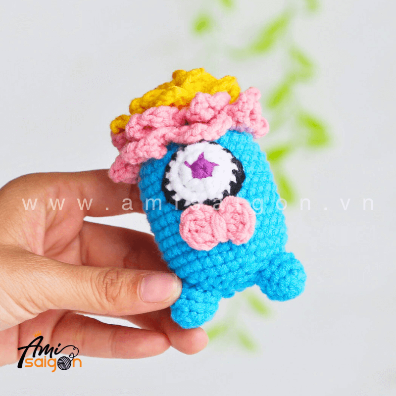 Blue Monster Amigurumi Free Crochet pattern by AmiSaigon