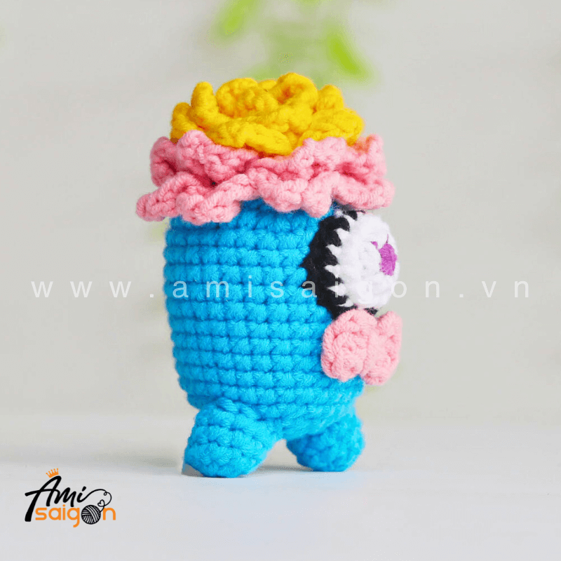 Blue Monster Amigurumi Free Crochet pattern by AmiSaigon