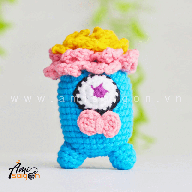 Blue Monster Amigurumi Free Crochet pattern by AmiSaigon