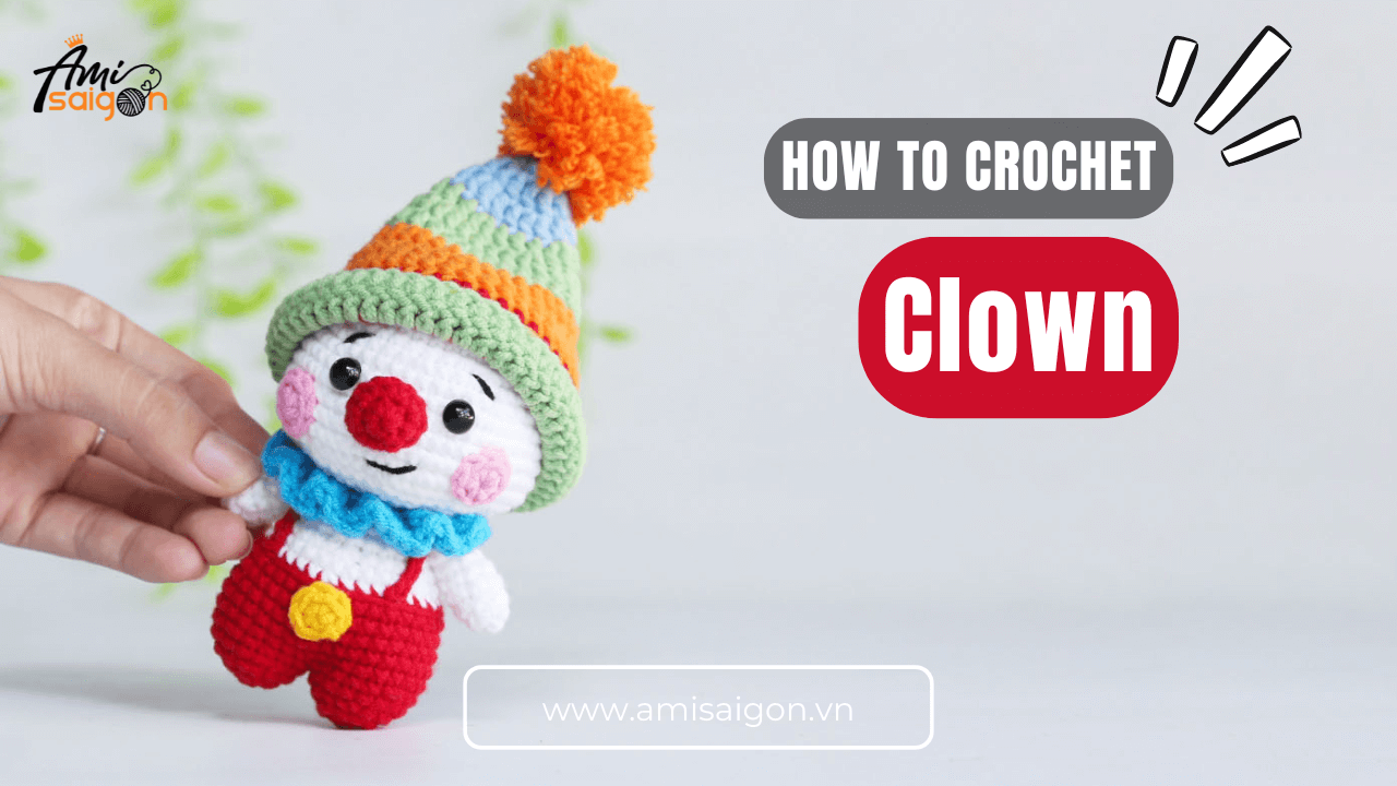 Amigurumi colorful Clown doll Free crochet pattern