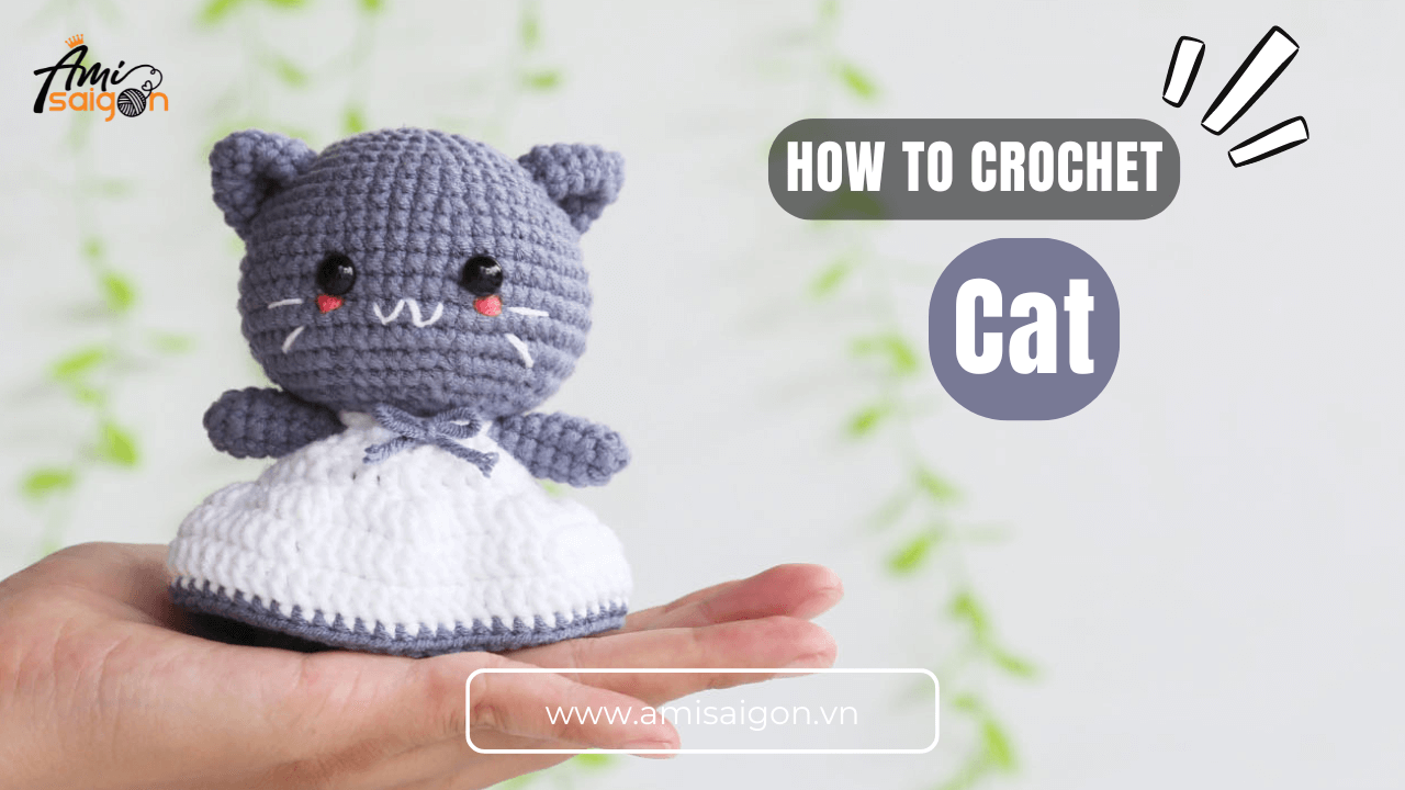 Amigurumi cat with dress free crochet pattern