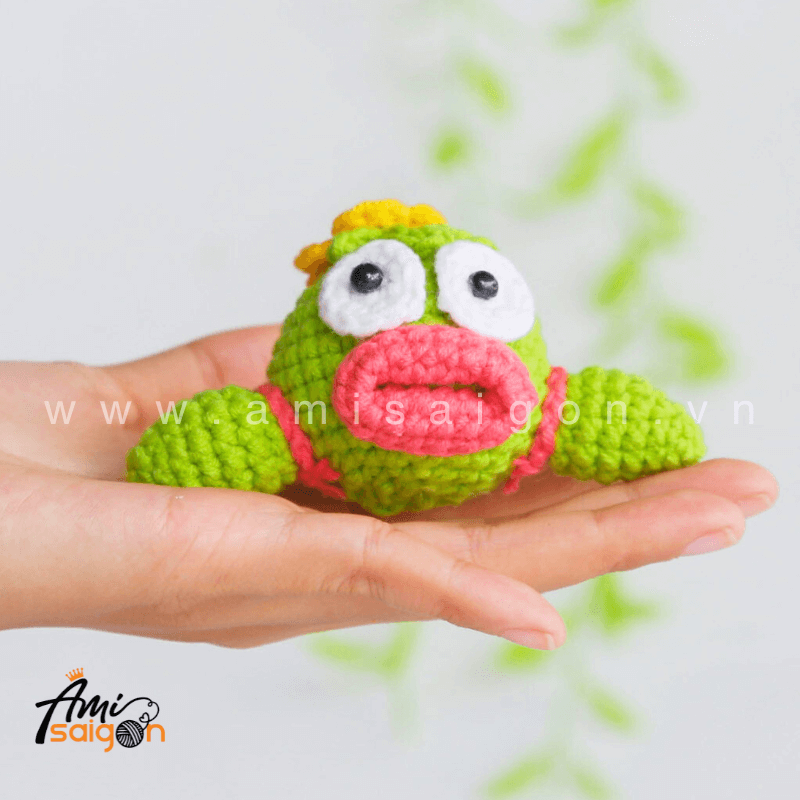 Monster wide mouth green Amigurumi - Free Crochet pattern by AmiSaigon