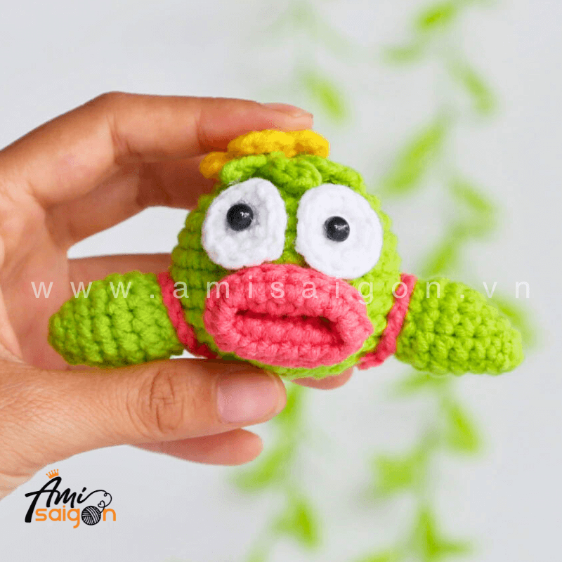 Monster wide mouth green Amigurumi - Free Crochet pattern by AmiSaigon