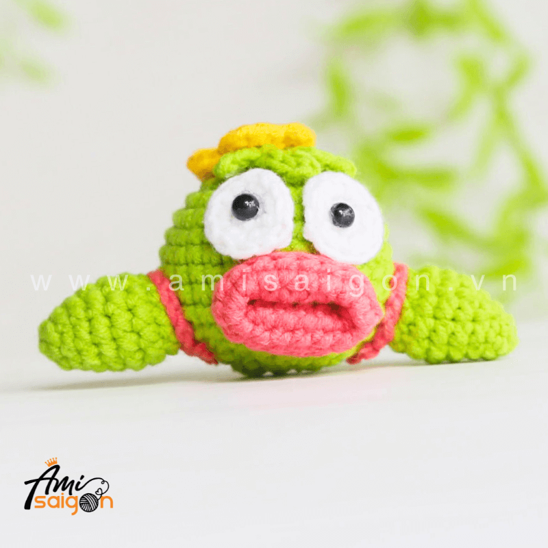 Monster wide mouth green Amigurumi - Free Crochet pattern by AmiSaigon