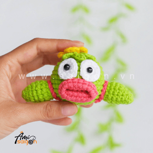 Halloween Monster wide mouth green amigurumi free crochet pattern