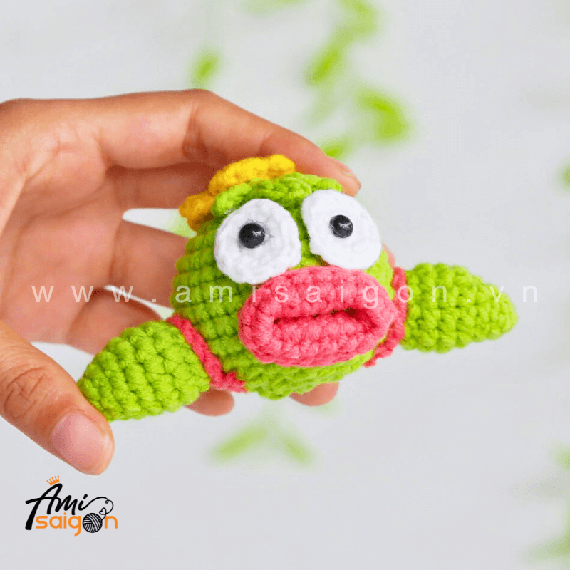 Monster wide mouth green Amigurumi - Free Crochet pattern by AmiSaigon